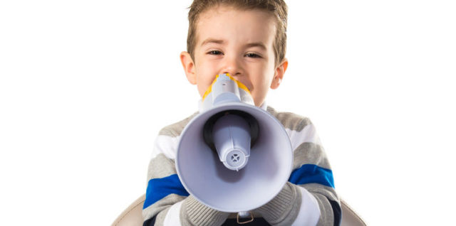 boy with megaphone
