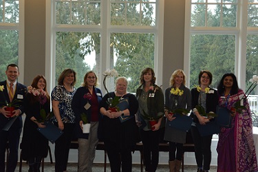 LWPTSA Council 2019 Award Recipients: Jon Young, Christi Damico, Marlene Vacknitz, Assistance League representative, Diane Jenkins, Jennifer Malick, Heather Chapman, Sarah Kimsey, and Jay Pulacode.