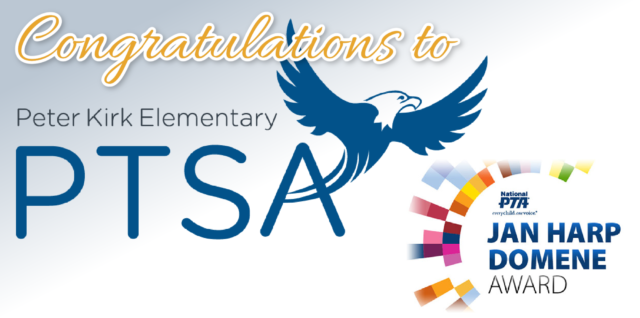 Congratulations to Peter Kirk Elementary PTSA, winner of National PTA's 2023 Jan Harp Domene Award!