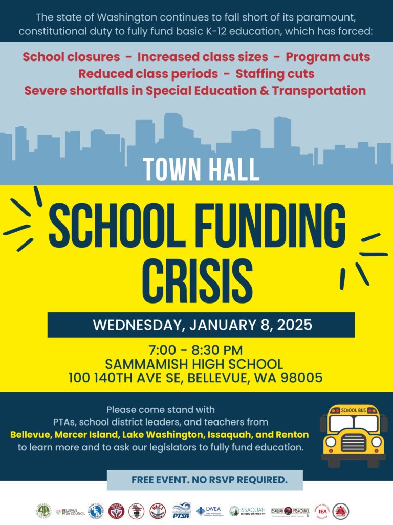 Town Hall: School Funding Crisis @ Sammamish High School