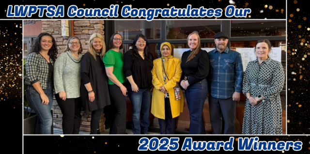 Left to right: Luna Egido Martin (Honorary Life Membership), Trish Lorr (Certificate of Special Service), Carol Nicholson (Outstanding Educator Award), Kristen Dorwin (Outstanding Service Award), Carol Lugtu (Golden Acorn), Zahra Eslami (Outstanding Advocate), Redmond West Little League Challenger Baseball's Julie and Robert Kaskel (Community Outreach Award) and Kelley Osmanbhoy (Community Service Award). Photo courtesy of Heather Wong. Not pictured: Brooke Gialopsos (Honorary Life Membership), Heidi Nguyen (Golden Acorn) and Eric Peterson (Outstanding Educator).